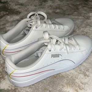 Puma Vikky V3 Sneakers with Red, Purple & Yellow Stripes